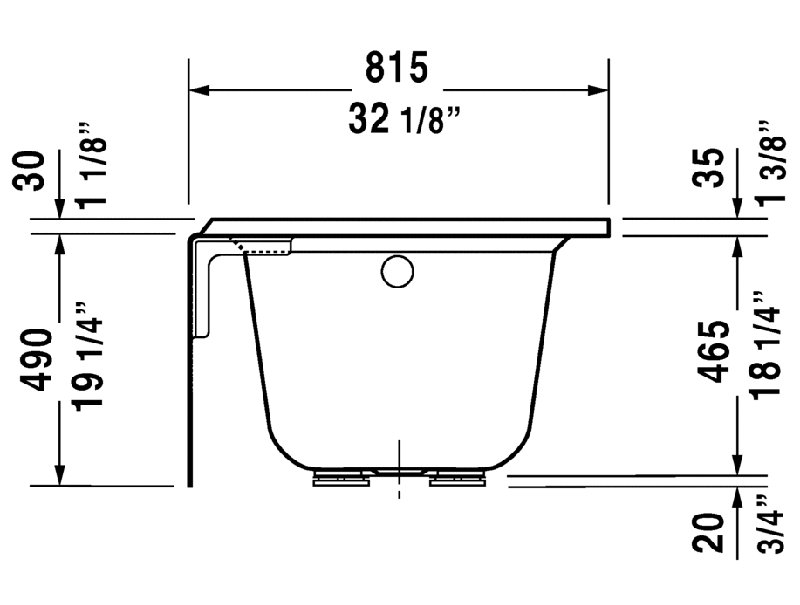 Duravit Architec 60" x 32" Alcove Soaking Bathtub & Reviews Perigold